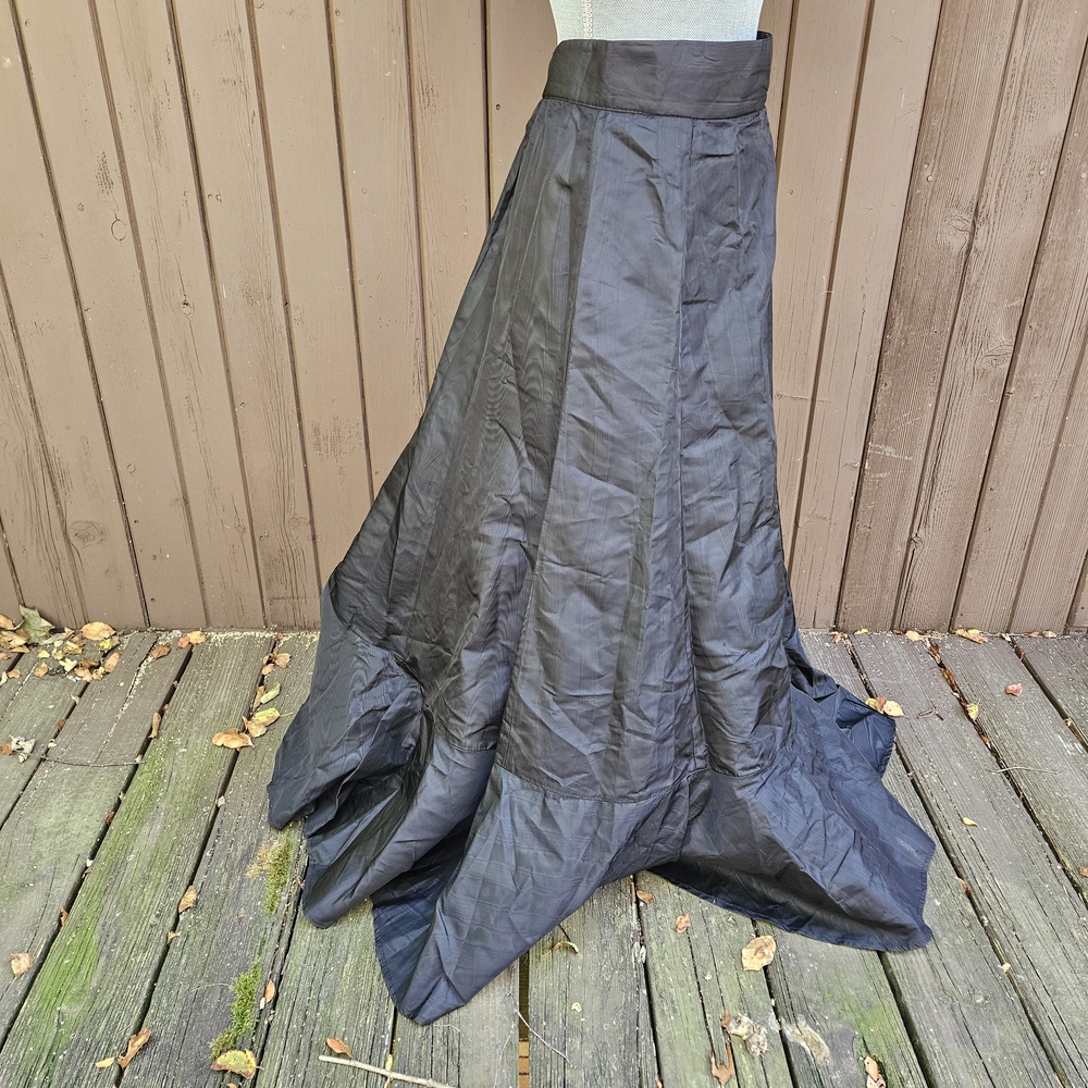 Vintage Aunt Abigails Attic Black Tafetta Maxi Steampunk Witches Gothic Skirt